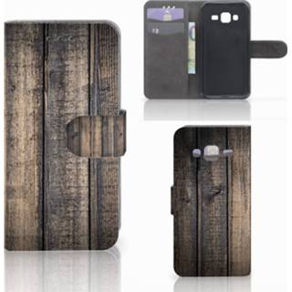 Steiger hout Samsung Galaxy J3 2016 Book Style Case Steigerhout 8718894402146