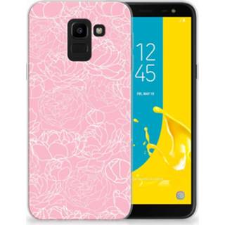 👉 Wit Samsung Galaxy J6 2018 TPU Case White Flowers 8718894417393