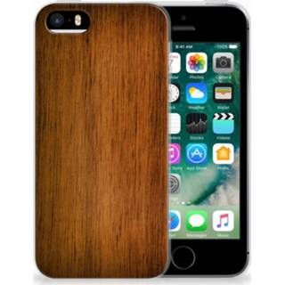👉 Bumper hoesje hout Apple iPhone SE | 5S Donker 8718894457061