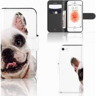 👉 Telefoon hoes Apple iPhone 5 | 5s SE Telefoonhoesje met Pasjes Franse Bulldog 8718894470428