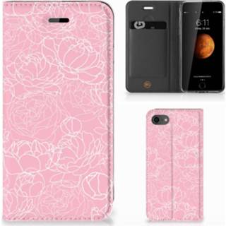 👉 Wit Apple iPhone 7 | 8 Smart Cover White Flowers 8718894535165