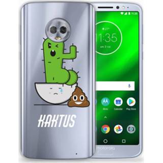👉 Telefoon hoes Motorola Moto G6 Plus Telefoonhoesje met Naam Cactus Poo 8718894538258