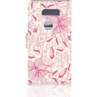 👉 Roze LG V30 Hoesje Pink Flowers 8718894545447