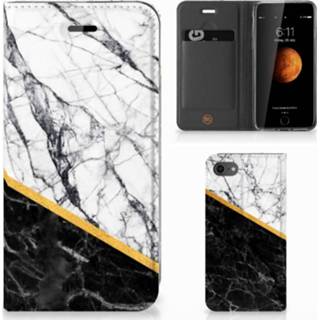 👉 Stand case marmer wit zwart Apple iPhone 7 | 8 Standcase 8718894977859