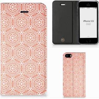 👉 Oranje IPhone SE|5S|5 Hoesje met Magneet Pattern Orange 8718894982877