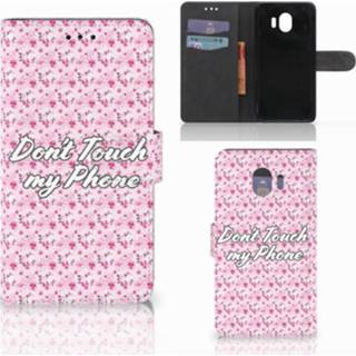 👉 Portemonnee roze Samsung Galaxy J4 2018 hoesje Flowers Pink DTMP 8720091015869
