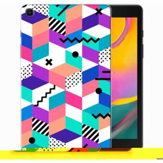 👉 Houten blok Samsung Galaxy Tab A 8.0 (2019) Back Cover Blokken Kleurrijk 8720091021327