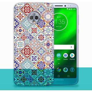 👉 Motorola Moto G6 Plus TPU Siliconen Hoesje Tiles Color