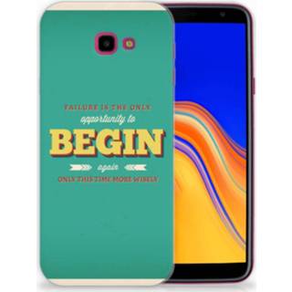 👉 Samsung Galaxy J4 Plus (2018) Siliconen hoesje met naam Never Give Up