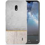 👉 Bumper hoesje Nokia 2.2 Wood Concrete 8720091073593