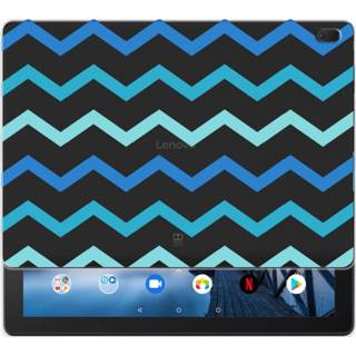 👉 Blauw Lenovo Tab E10 Hippe Hoes Zigzag 8720091076655