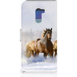 👉 Telefoon hoes Xiaomi Pocophone F1 Telefoonhoesje met Pasjes Paarden 8720091079120