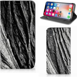 👉 Book Wallet Case Apple iPhone Xr Boomschors Grijs