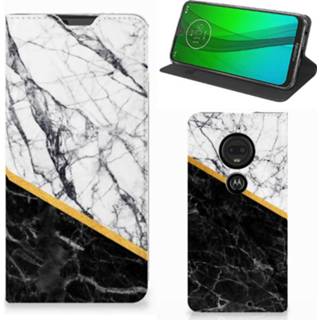 👉 Motorola Moto G7 | G7 Plus Standcase Marmer Wit Zwart