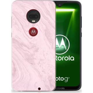 👉 Motorola Moto G7 | G7 Plus TPU Siliconen Hoesje Marble Pink