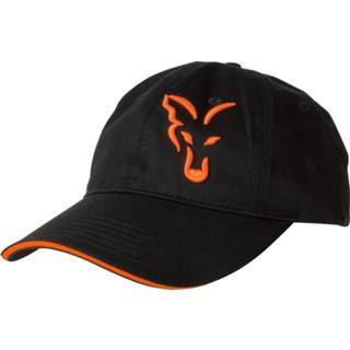 👉 Baseball cap zwart oranje One Size Fox | Black/Orange