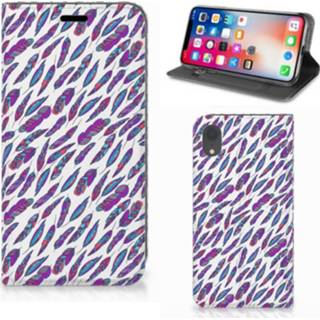 👉 Apple iPhone Xr Hoesje met Magneet Feathers Color