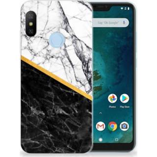 👉 Xiaomi Mi A2 Lite TPU Siliconen Hoesje Marmer Wit Zwart