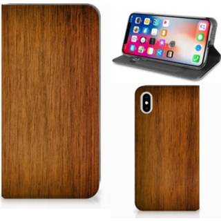👉 Apple iPhone Xs Max Book Wallet Case Donker Hout