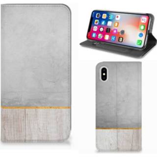 👉 Apple iPhone Xs Max Book Wallet Case Wood Concrete