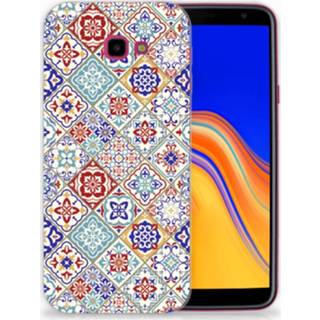 👉 Samsung Galaxy J4 Plus (2018) TPU Siliconen Hoesje Tiles Color