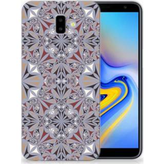 👉 Samsung Galaxy J6 Plus (2018) TPU Siliconen Hoesje Flower Tiles