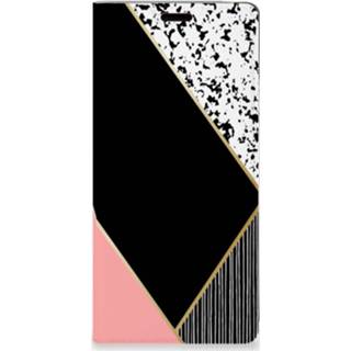 👉 Samsung Galaxy Note 9 Stand Case Zwart Roze Vormen