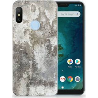 👉 Xiaomi Mi A2 Lite TPU Siliconen Hoesje Beton Print