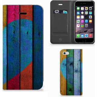 👉 Portemonnee Apple iPhone 6 | 6s Book Wallet Case Wood Heart 8720091325128