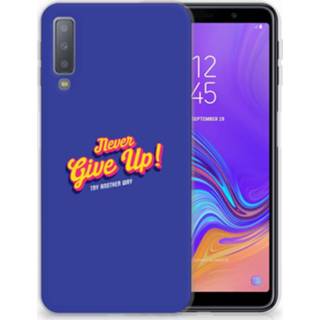 👉 Samsung Galaxy A7 (2018) Siliconen hoesje met naam Never Give Up