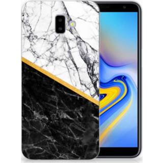👉 Siliconen hoesje marmer wit zwart Samsung Galaxy J6 Plus (2018) TPU 8720091330979