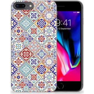 👉 Apple iPhone 7 Plus | 8 Plus TPU Siliconen Hoesje Tiles Color