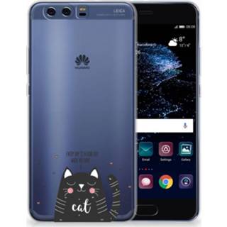 👉 Huawei P10 Plus Telefoonhoesje met Naam Cat Good Day