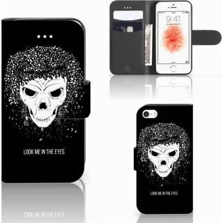 👉 Telefoonhoesje met Naam Apple iPhone 5 | 5s | SE Skull Hair