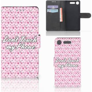 👉 Sony Xperia XZ1 Portemonnee Hoesje Flowers Pink DTMP