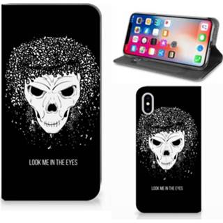 👉 Mobiel BookCase Apple iPhone Xs Max Skull Hair
