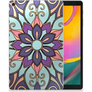 👉 Tablethoes purper Samsung Galaxy Tab A 10.1 (2019) Tablethoesje Design Purple Flower 8720091571891