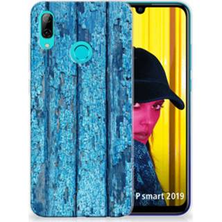 👉 Bumper hoesje blauw Huawei P Smart 2019 Wood Blue 8720091593053