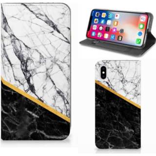 👉 Apple iPhone Xs Max Standcase Marmer Wit Zwart