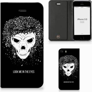 👉 Mobiel BookCase iPhone SE|5S|5 Skull Hair