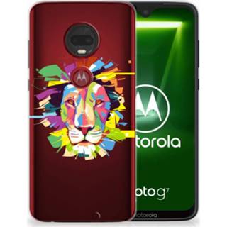 👉 Motorola Moto G7 | G7 Plus Telefoonhoesje met Naam Lion Color