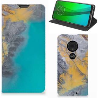 👉 Motorola Moto G7 | G7 Plus Standcase Marble Blue Gold