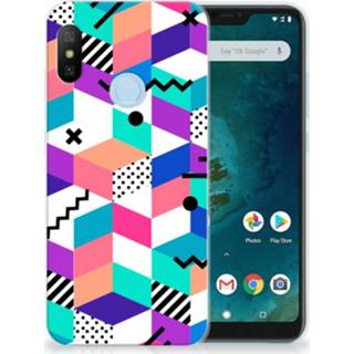 👉 Xiaomi Mi A2 Lite TPU Hoesje Blokken Kleurrijk