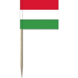 👉 Prikker active multi papier hout 50x Vlaggetjes prikkers Hongarije 8 cm hout/papier