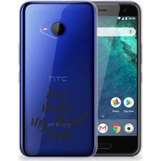 👉 Siliconen hoesje HTC U11 Life met naam Heart Smile 8720091765818