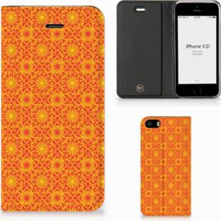 👉 IPhone SE|5S|5 Hoesje met Magneet Batik Oranje