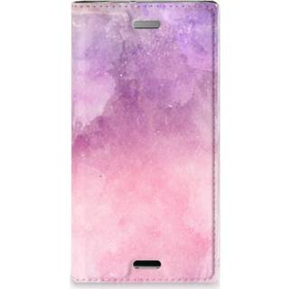 👉 Purper roze Bookcase Sony Xperia XZ1 Compact Pink Purple Paint 8718894629888