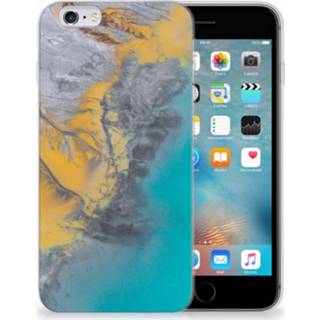 👉 Siliconen hoesje goud blauw Apple iPhone 6 | 6s TPU Marble Blue Gold 8718894630761