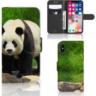 👉 Telefoonhoes XS x Apple iPhone | Telefoonhoesje met Pasjes Panda 8718894499870