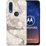 👉 Siliconen hoesje beige marmer Motorola One Vision TPU 8720091144576